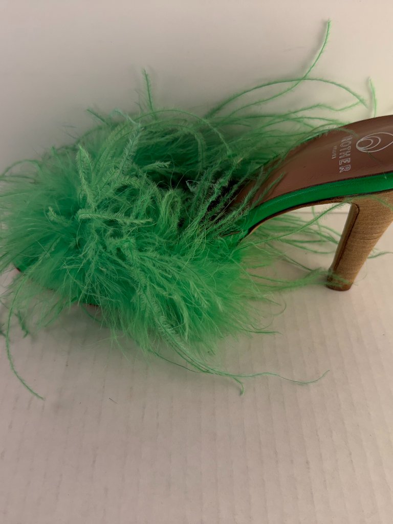 Brother Vellies Green Feather Mules — image 2 of 8
